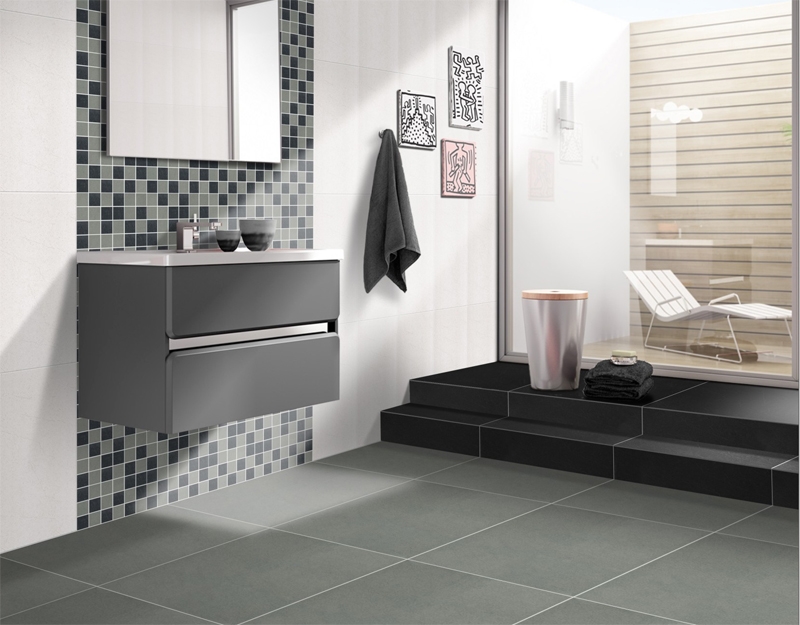 Chọn kích thước gạch lát nền phù hợp giúp nới rộng không gian phòng tắm nhỏ