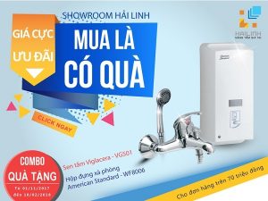 Combo quà tặng gồm Sen tắm Viglacera VG501 cao cấp và Hộp đựng xà phòng American Standard WF-8006 trị giá trên 5 triệu