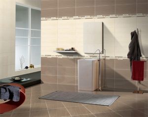 Gạch lát phòng vệ sinh của Taicera có bề mặt nhám, chống trơn trượt